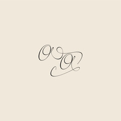 monogram elegant concept logo initial royal design OO minimalist style curve letter