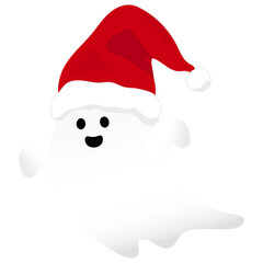 サンタ帽を被ったかわいいゴースト