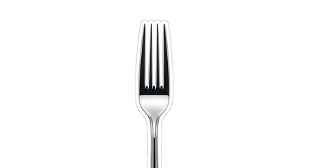 Elegant silver fork isolated on white, ready for your restaurant menu or culinary design project, offering a clean, modern touch for any kitchenware theme