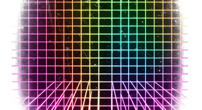 Vibrant neon grid with retro vibes, perfect for adding a cool, dynamic feel to your designs, ideal for futuristic themes and modern projects with a nostalgic touch