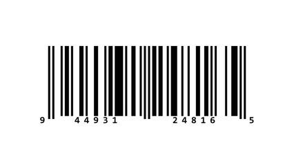 Realistic isolated black barcode with transparent background for product pricing and identification, perfect for retail and inventory management