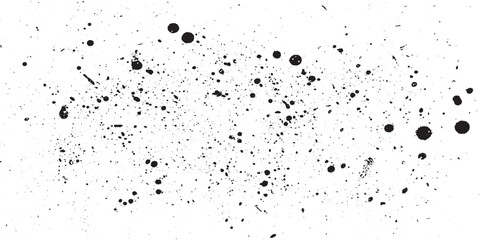 Fototapeta premium Abstract Black Ink Splatters on White Background.