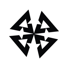 Abstract arrow symbol geometric design black and white