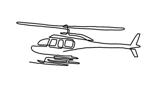 Continuous line animation of helicopter