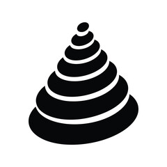 Abstract stacked rings toy silhouette