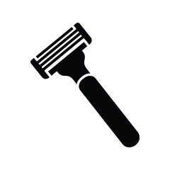 Black razor icon shaving tool silhouette