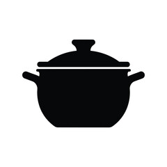 Black cooking pot icon