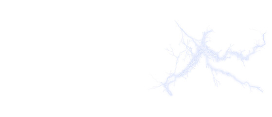 Two white lightnings on transparent background