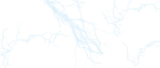 Blue lightning on transparent background perfect for visual effects