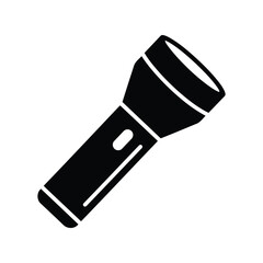 Black flashlight icon simple vector illustration