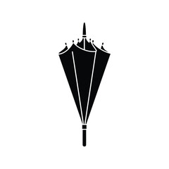 Closed black umbrella silhouette