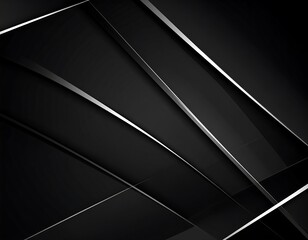 Modern abstract design featuring layered grayscale shapes and bright linear accents creating a dynamic, sleek composition