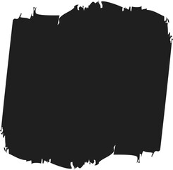 Grunge badge brush, hand drawn black sticker-brush stroke