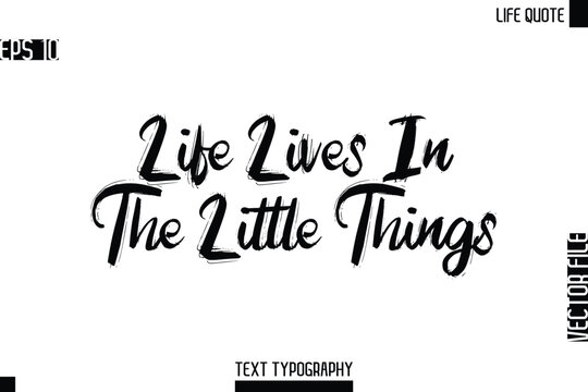 Life Lives In The Little Things -Motivational Life Quotes Bold Grunge Brush Typography Text Poster Design