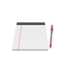 simple legal pad with red pen