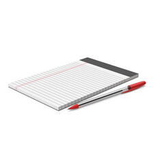 simple legal pad with red pen