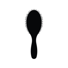 Black oval hair brush silhouette