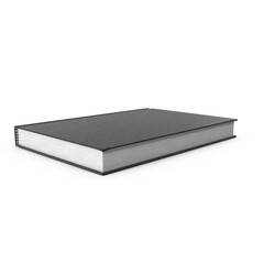 closed black bound sketchbook