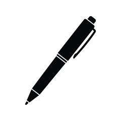 Black ballpoint pen silhouette icon