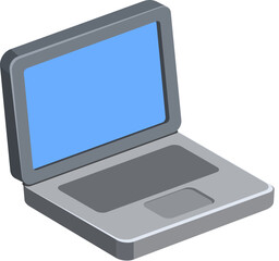 Flat Vector 3D Icon Laptop PC