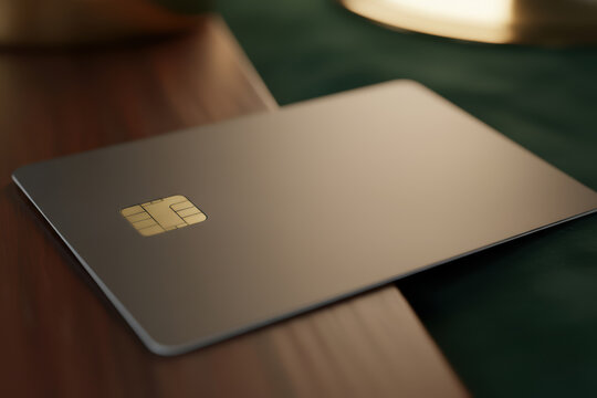Close up of an EMV chip on a metallic payment card
