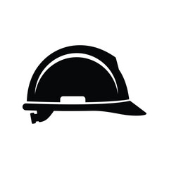 Hard hat silhouette construction safety icon