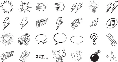 set of hand drawn vector drawing pins