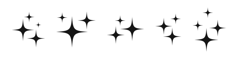 Sparkle stars icon set. stars burst icon symbols, Sparkles Shine icons for app user interface and web elements