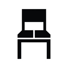 Minimalist black chair icon modern furniture vector