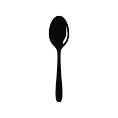 Black spoon silhouette isolated on white