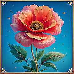 Fantasy Floral Artwork With Pink and Blue Petals
