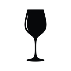 Elegant wine glass silhouette