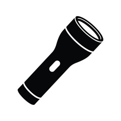 Black flashlight icon simple vector illustration