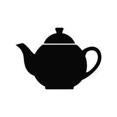Black teapot silhouette icon