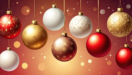 Festive Christmas Ornaments Hanging Decoration Holiday Season Celebration.