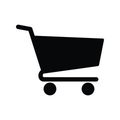 Black shopping cart icon e commerce retail symbol