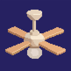 fan pixel art, vector illustration on isolated background.