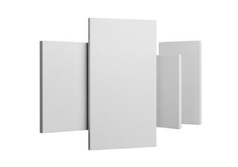 Naklejka premium Four tall rectangular white panels arranged in a cluster isolated on transparent background