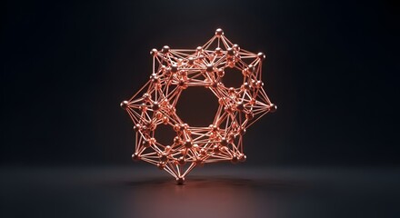 Complex structure of interconnected atoms, highlighting scientific visualization