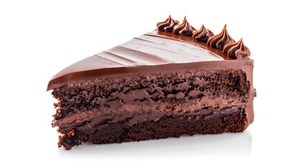 chocolate cake isolated on white