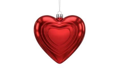 Festive holiday charm: Shiny red heart ornament to add love and warmth to your Christmas, Valentine's Day, or special occasion designs this season!