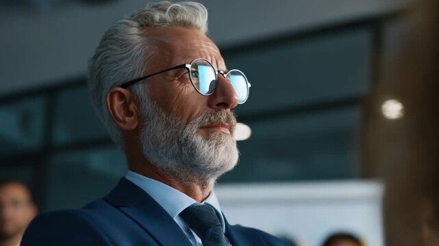 Calm Executive Reassuring Stakeholders