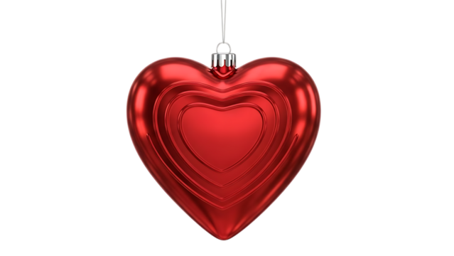 Festive holiday charm: Shiny red heart ornament to add love and warmth to your Christmas, Valentine's Day, or special occasion designs this season!