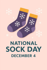 Minimalist Flat-Lay Winter Socks Poster for National Sock Day