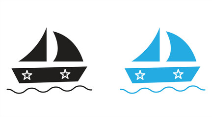 Boat vector icon on white background, vector illustration
