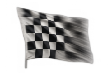 Checkered flag waving, achieving speed, winning race, reaching finish line, celebrating success, competition, motorsport event