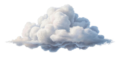 Fluffy white cumulus cloud isolated on transparent background