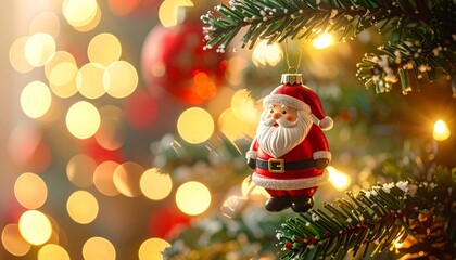 Christmas Tree with Hanging Santa