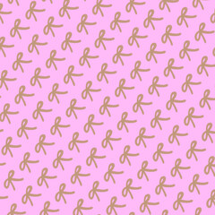 Cute Ribbon Bow Seamless Wallpaper – Soft Pink and Brown Coquette Style