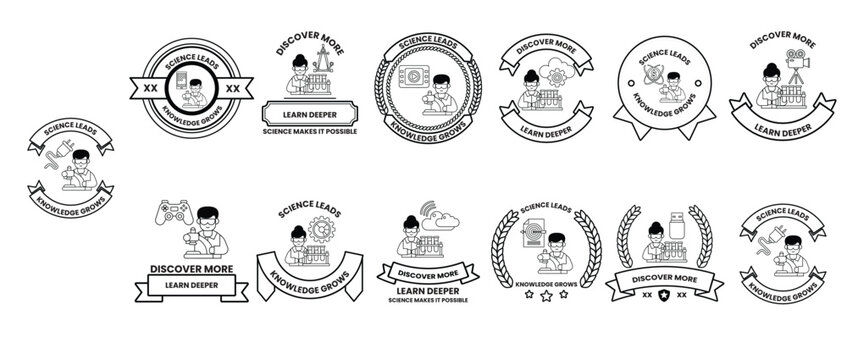 A collection of badges with a man on them